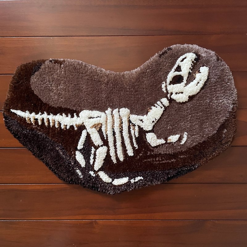 Tyrannosaurus Fossil - Tufted Blanket - ของวางตกแต่ง - ไฟเบอร์อื่นๆ สีนำ้ตาล
