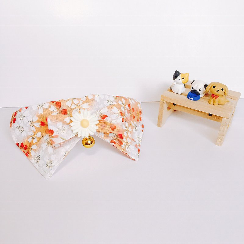 MaoFenBiBi 櫻花朵朵領結系列 - 手做領結 & 手工項圈 - 貓狗頸圈/牽繩 - 棉．麻 