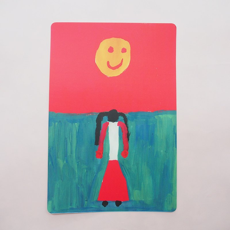 自己的太陽 A5插畫卡 - 卡片/明信片 - 紙 紅色