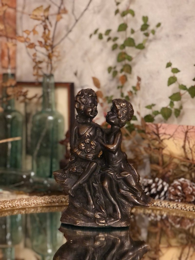 French Art nouveau Moho style bronze casting angel Bronze - ของวางตกแต่ง - ทองแดงทองเหลือง สีกากี