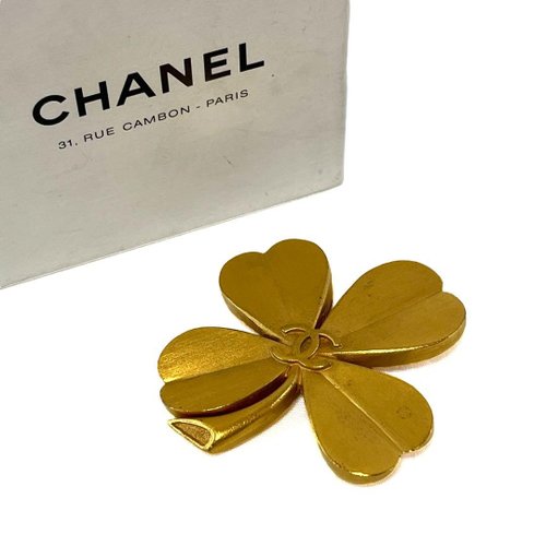 CHANEL シャネル ブローチ クローバー ココマーク 94P ゴールド CHANEL - 新品同様 シャネル CHANEL クローバー ココマーク