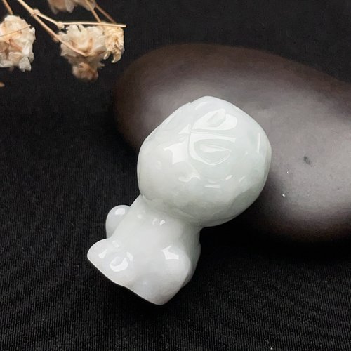 瓔珞珠寶盒 E.L.Jewelry Box 冰糯綠翡翠卡通人物公仔 | 天然緬甸玉翡翠A貨