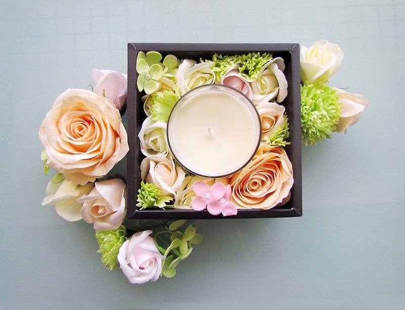 Flower and Fragrance-Soap and Fragrance Candle Gift Box [Pure White Rose] #2018PinkoiXmas - Candles & Candle Holders - Plants & Flowers 