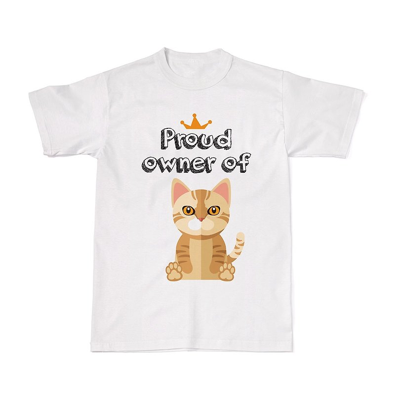 Proud Cat Owners Tees - Bengal Cat - T 恤 - 棉．麻 白色