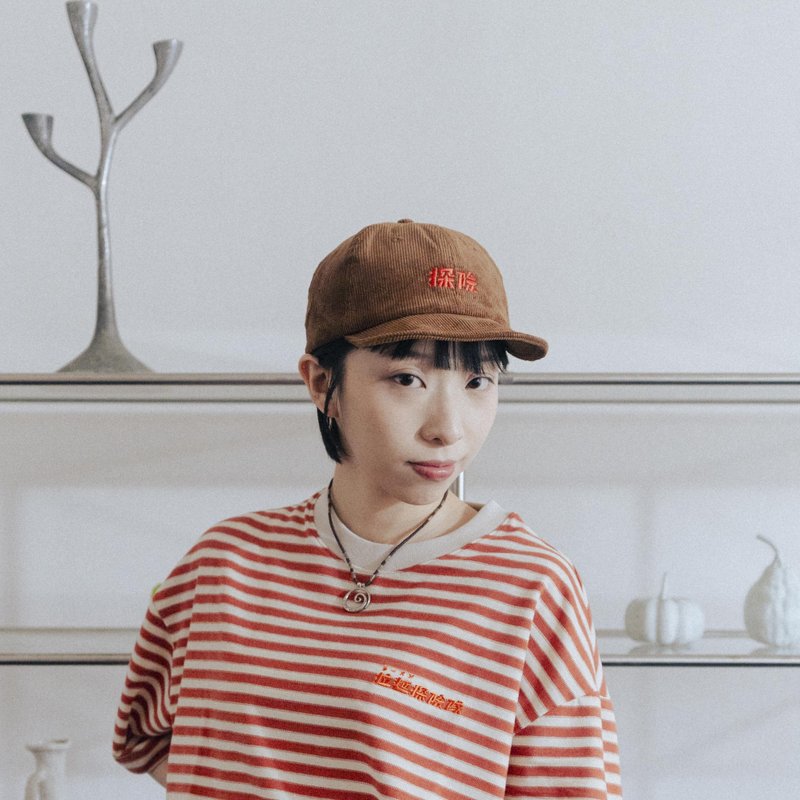 [Pre-order] Corduroy Adventure Short Brim Hat (American Style) - Hats & Caps - Cotton & Hemp Brown