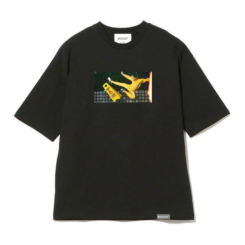 Bruce Lee kicks Tee - เสื้อฮู้ด - ผ้าฝ้าย/ผ้าลินิน สีดำ