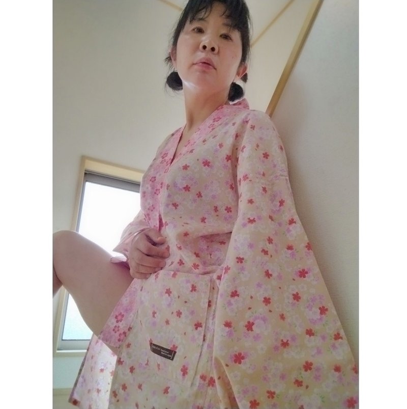 【Made in Japan / Handmade】Japanese Sakura Kimono Haori Long Jacket - เสื้อแจ็คเก็ต - ผ้าฝ้าย/ผ้าลินิน สีทอง