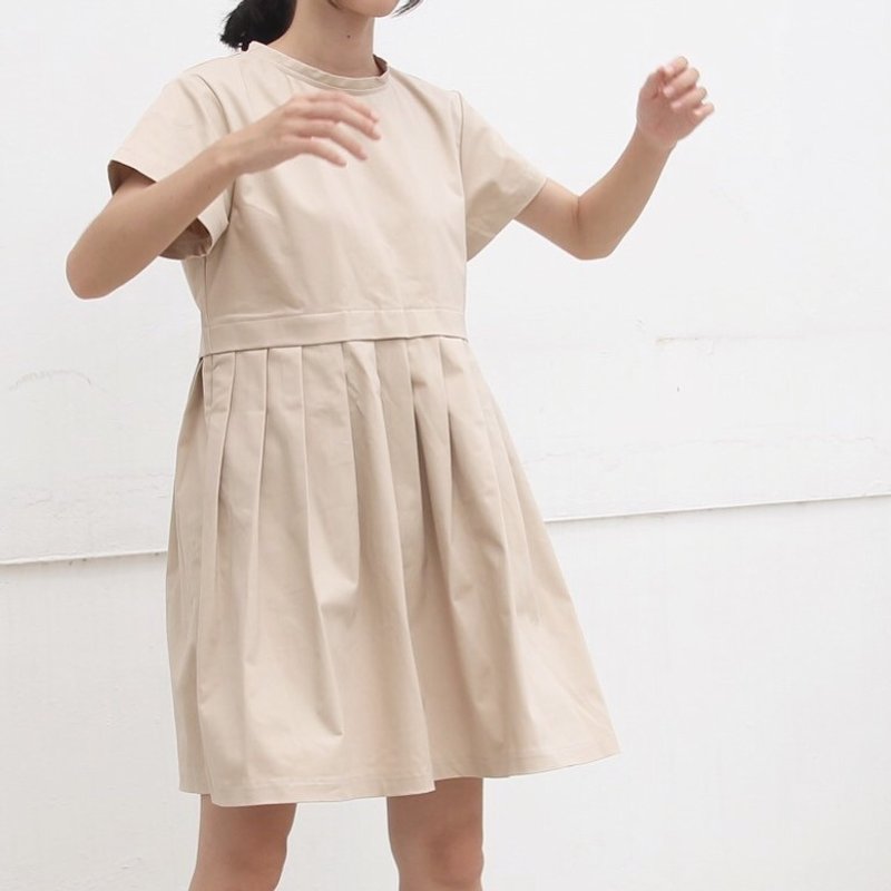 WENDY DARLING DRESS - 洋裝/連身裙 - 棉．麻 卡其色