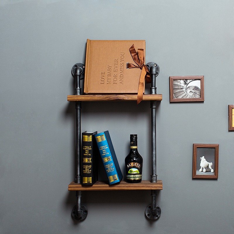 Industrial style decorative bookshelf - กล่องเก็บของ - โลหะ สีนำ้ตาล
