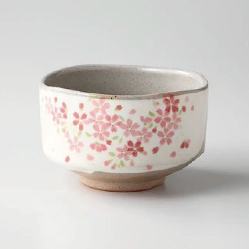 美濃燒-春櫻抹茶碗-10cm/12.5cm - 茶壺/茶杯/茶具 - 陶 粉紅色