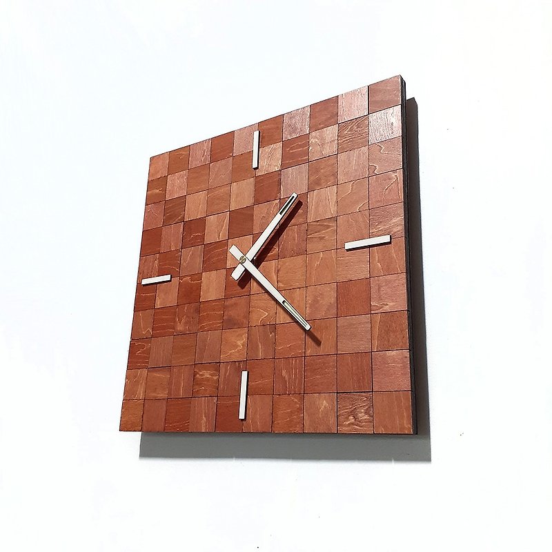 Handmade wooden creative hanging/table clock wooden together - Baimumu - Clocks - Wood Brown