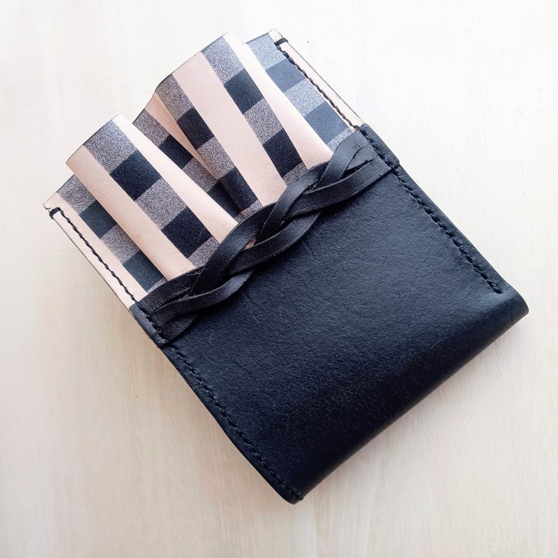 Black x Black Off-White Frill Wallet - Wallets - Genuine Leather Black