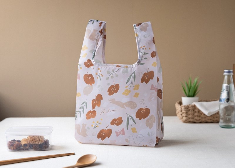 【秋之詩-購物袋】環保提袋 / 可摺疊收納 - 手袋/手提包 - 聚酯纖維 咖啡色