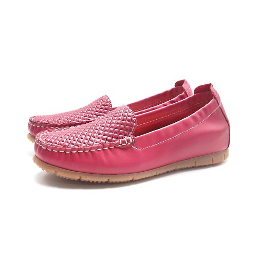 米蘭皮鞋Milano W&M(女)可凹折軟彈力樂福休閒鞋 女鞋-紅色
