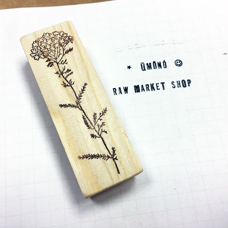 Raw Market Shop Wooden Stamp【Flora Series No.144】 - Stamps & Stamp Pads - Wood Brown