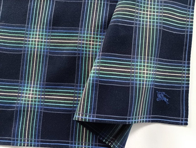 Burberry Vintage Handkerchief Woven Colorful Stripes 18.5 x 18 inches - 手帕 - 棉．麻 綠色