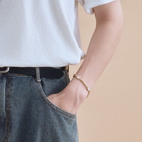 Olivia Yao Jewellery 【禮物推薦】方鋯石古巴手鍊 中性首飾 寵物