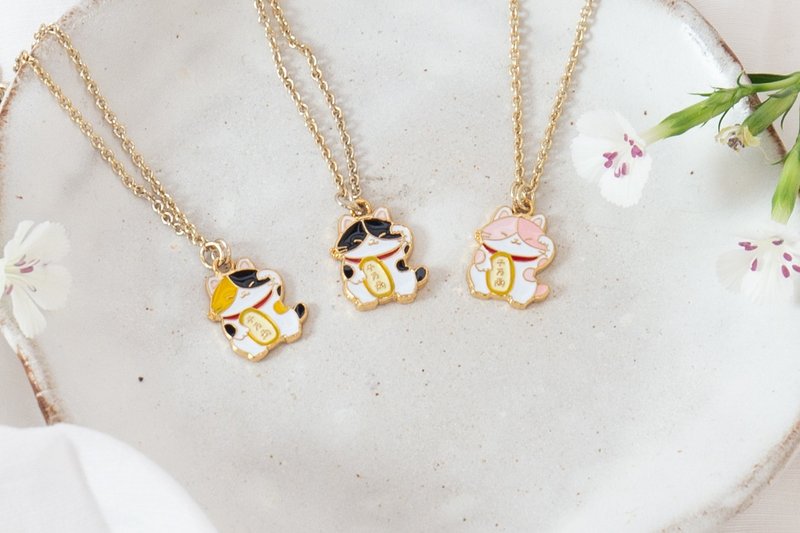 Lucky Cat Bracelet Necklace New Year Gift Birthday Gift Exchange Gift - Bracelets - Enamel Multicolor