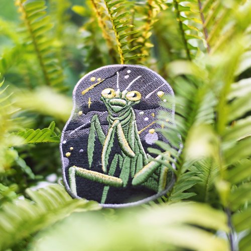 VECTOR Mantis Galaxy Embroidered Iron-on Patch Design