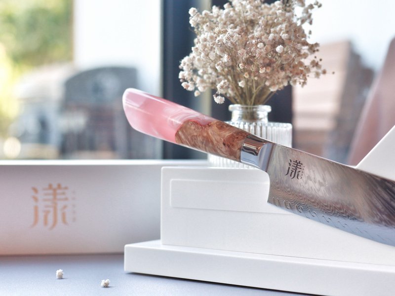 Romantic pink kitchen knife gift box (can be customized) - Knives & Knife Racks - Other Metals Pink