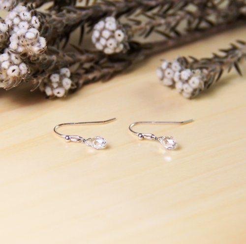 目目設計Gaze 極簡系列- 清透珠光 - 925純銀手作耳環 免費改夾式 銀飾 禮物 包裝