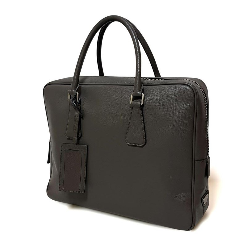 本物 PRADA プラダ ブリーフケース ビジネスバッグ サフィアーノ レザー グレー 中古 - 公事包 - 其他材質 灰色