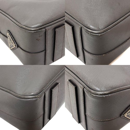 PRADA プラダ サフィアーノレザー ブリーフケース ビジネスバッグ グレー 本物 PRADA プラダ ブリーフケース ビジネスバッグ サフィアーノ