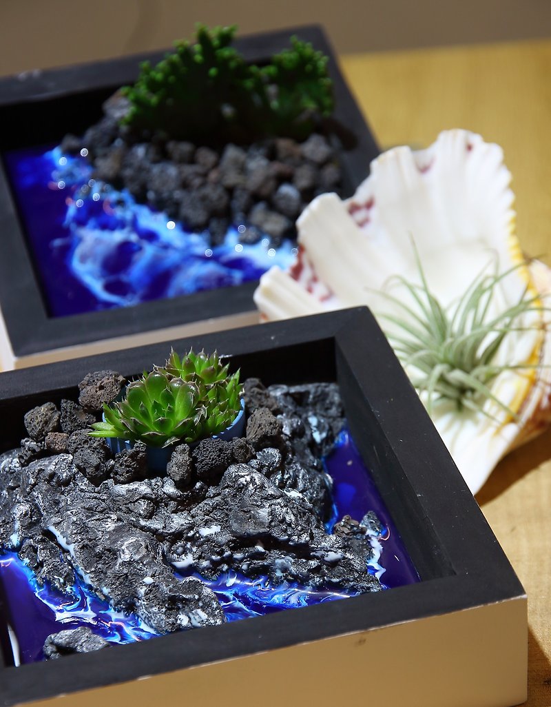 Rock shore shape-coaster bonsai#Handmade experience class#Flow art#Epoxy resin#Terrain model - Indoor/Outdoor Recreation - Other Materials 