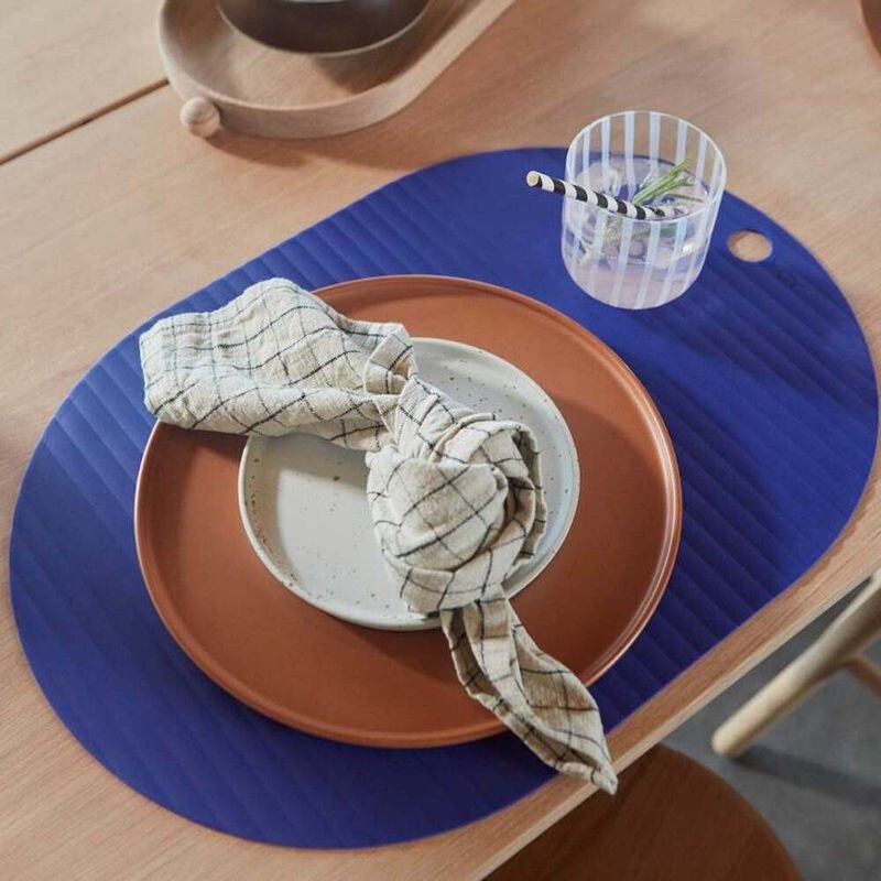 OYOY Oval Silicone Placemat / Deep Sea Blue (2 in Group) - Place Mats & Dining Décor - Silicone 