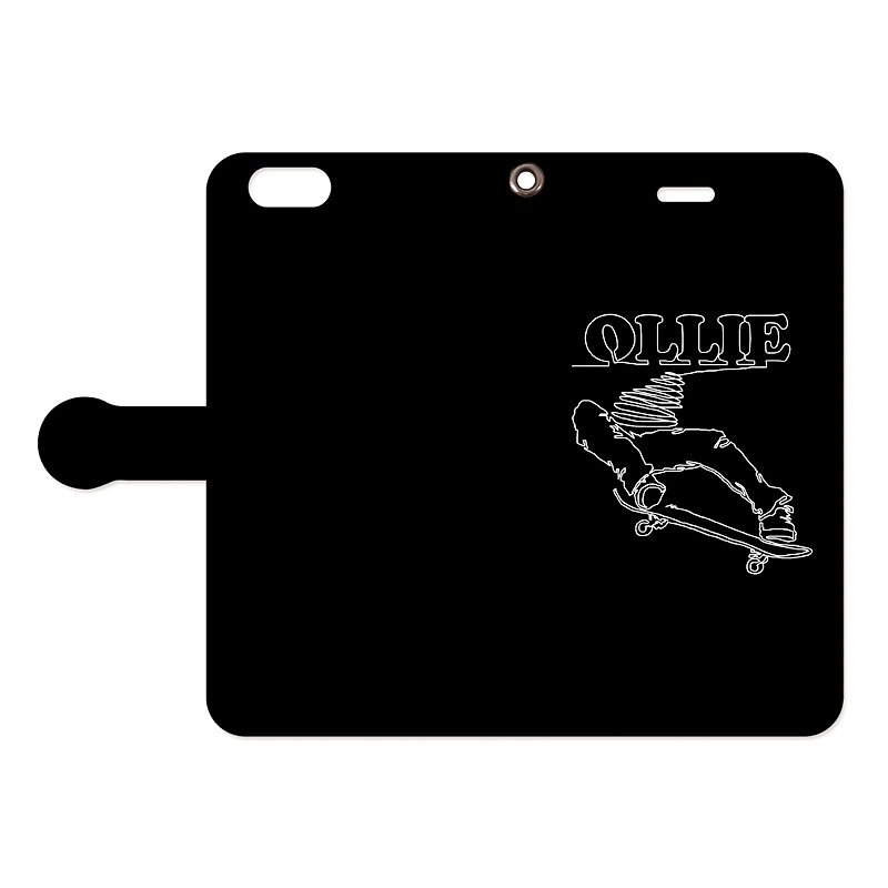 [Notebook type iPhone case] Ollie - เคส/ซองมือถือ - หนังแท้ สีดำ