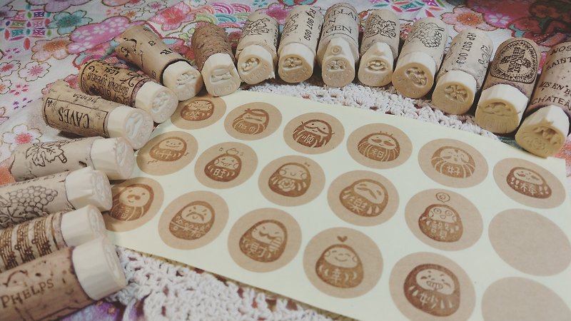 | Exhibit works | A total of 16 hand-carved seals in the series of Cork Xiaofu Shen - Stamps & Stamp Pads - Other Materials Red