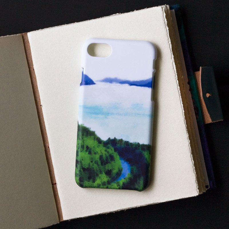 Lake with skyline. Matte Case (iPhone, HTC, Samsung, Sony) - Phone Cases - Plastic Blue