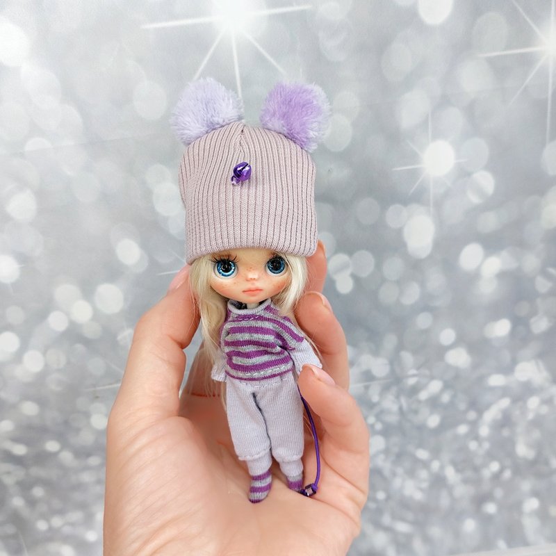 Clothes for dolls. Outfit for Petite Blythe doll.4 piece set. - อื่นๆ - ผ้าฝ้าย/ผ้าลินิน 