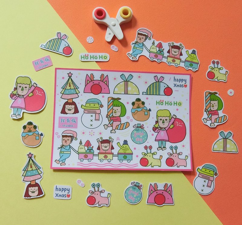 Pink Christmas / DIY stickers