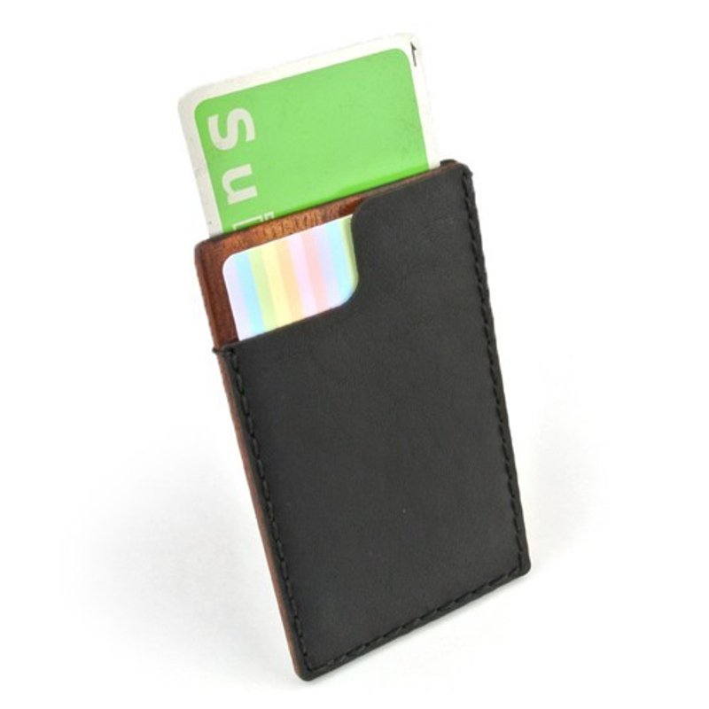 木と革で作った　カード　名刺入れ　06 - 名刺入れ・カードケース - 木製 