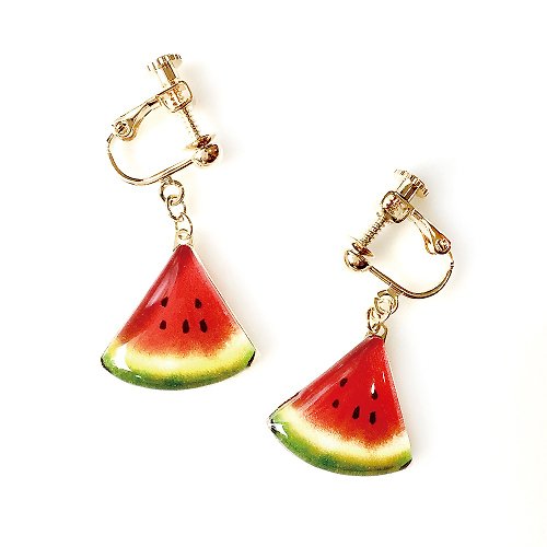 Little brilliant days Tea and Fruit Watermelon earring スイカイヤリング・ピアス 夏のフルーツ 三角形