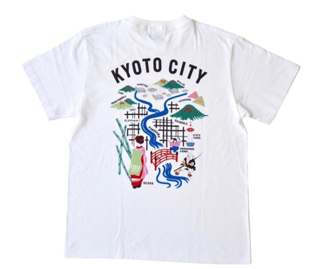 KYOTO刺繍LOGO T-SHIRTS - White - 設計館japanselect 女T 恤- Pinkoi