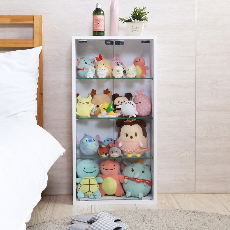 [Wei Man] Multifunctional upright 80cm doll double-door storage display cabinet storage cabinet glass cabinet - กล่องเก็บของ - วัสดุอื่นๆ สีดำ