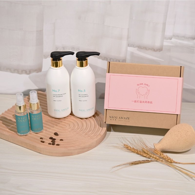 SPA hair bath 500ml (choose 1 of the two) + caffeine hair spray 60ml two bottles gift box set - แชมพู - วัสดุอื่นๆ 