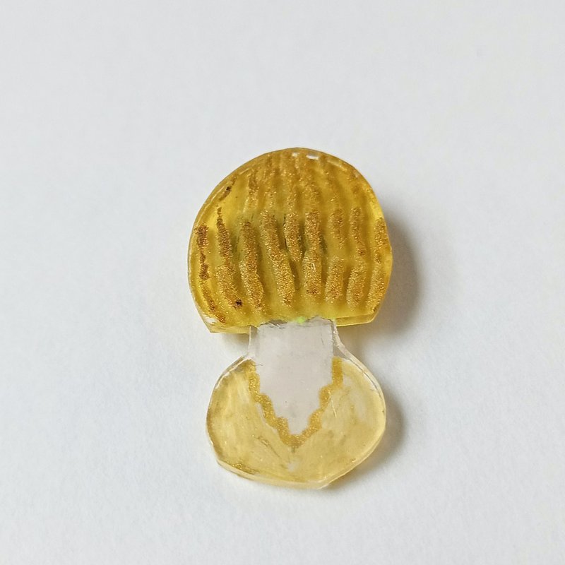 ヘンテコ　マグネット　タマゴタケ　キノコ　茸　手描き　一点もの - 磁鐵 - 塑膠 金色