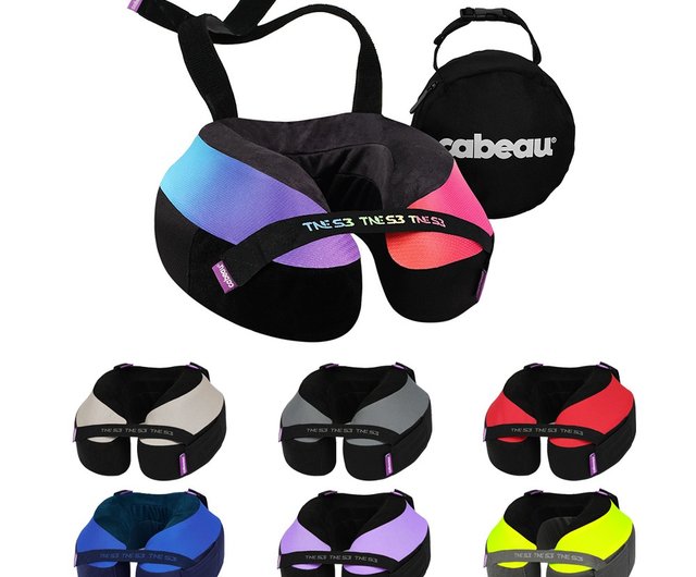 Cabeau Evolution Cool ネックピロー 紫と黒 収納ケース付き