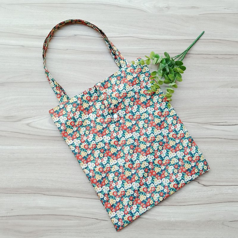 [waterproof shopping bag] small floral - กระเป๋าถือ - วัสดุกันนำ้ สีเขียว