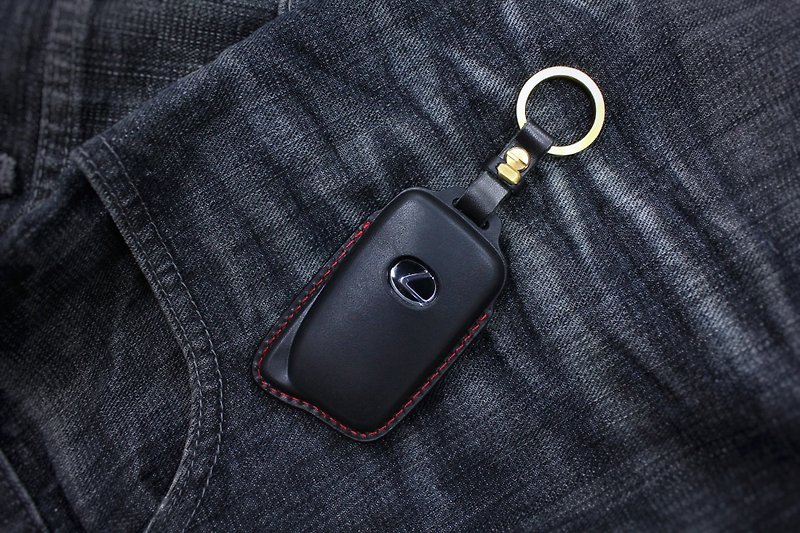 (Spot version) Lexus Lexus IS300 ES RX350 NX200 UX250 car key leather case - ที่ห้อยกุญแจ - หนังแท้ สีดำ