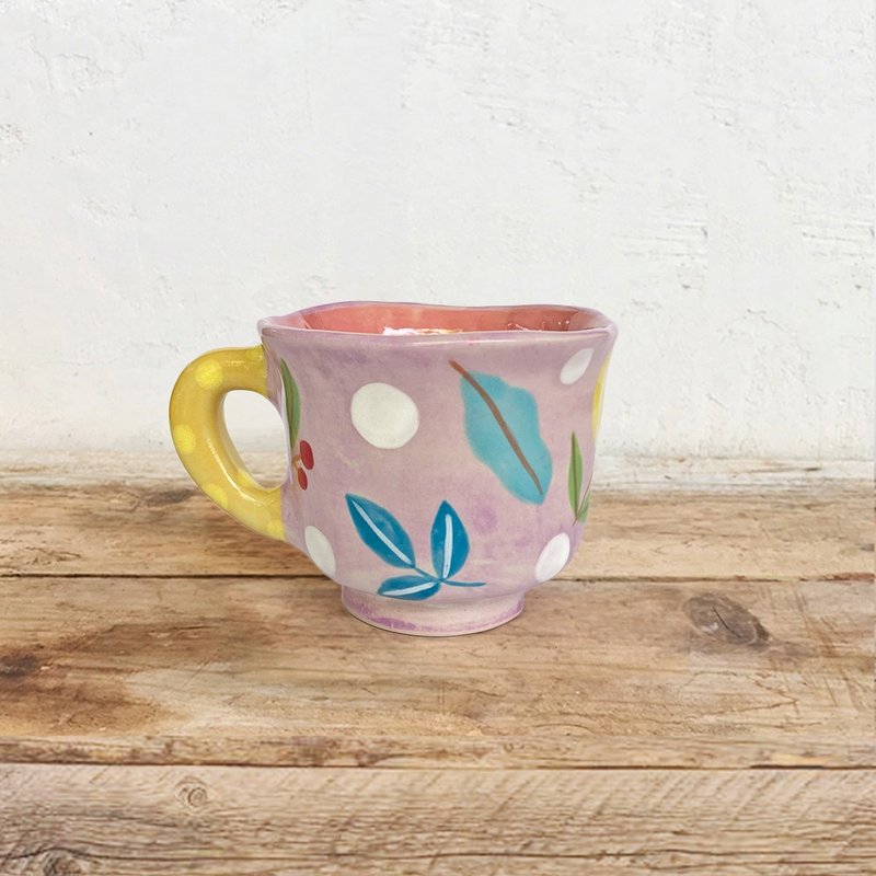 HAND-MADE Bekky purple cute CUP - 咖啡杯/馬克杯 - 陶 