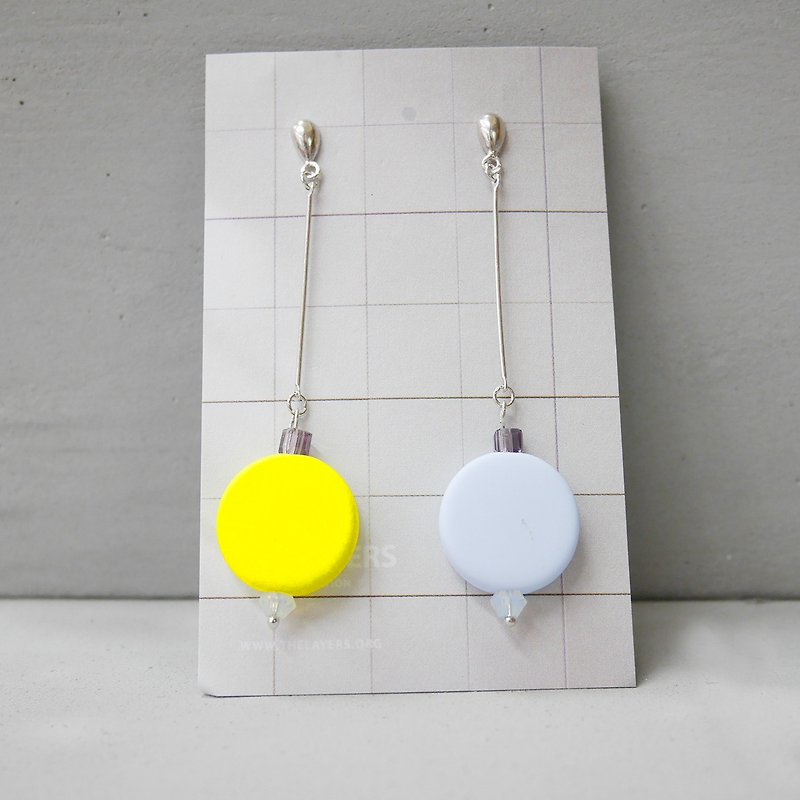 Marshmallow Jumbo Four Earrings - 001 - Earrings & Clip-ons - Plastic Yellow