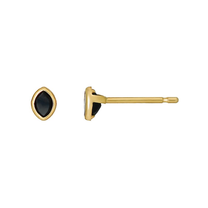 【Second Earrings】 18K 黃金瑪瑙耳環 - 耳環/耳夾/耳骨夾 - 貴金屬 