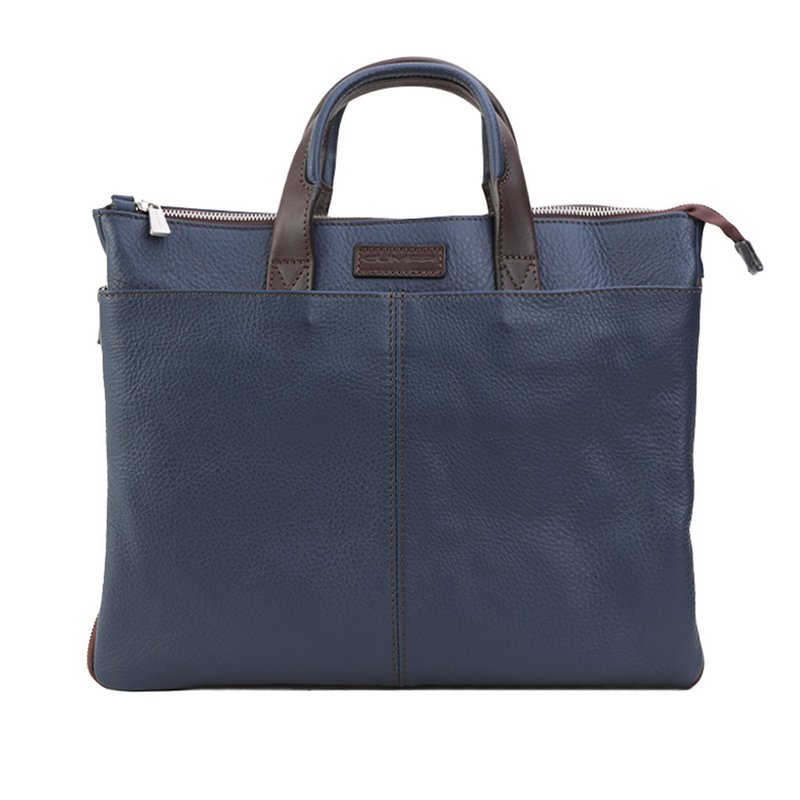 CUMAR CITY widened BRIEFCASE - Briefcases & Doctor Bags - Genuine Leather Blue