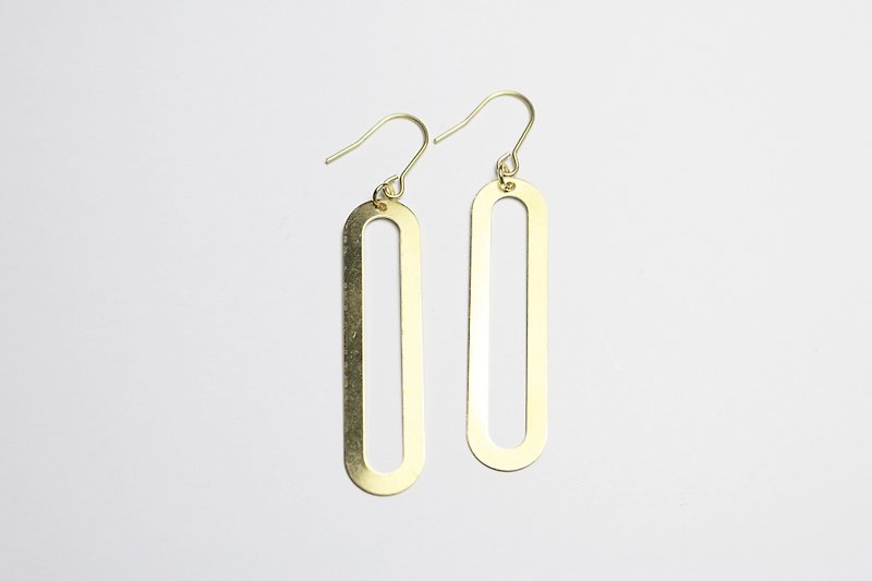 Only brass series long round ve085 - Earrings & Clip-ons - Other Metals Gold