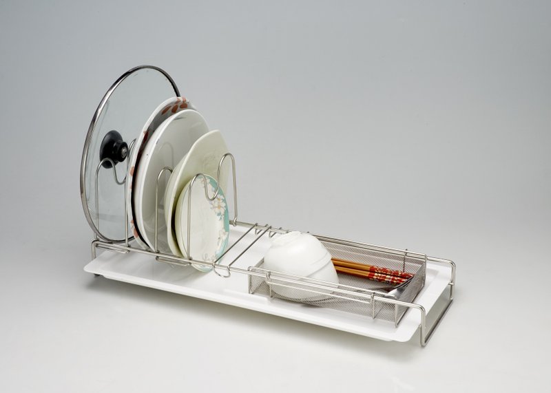 Stainless Steel adjustable plate rack can store soup pots and can be hung on the hanging rod bowl and plate rack kitchen rack - กระทะ - โลหะ สีเงิน