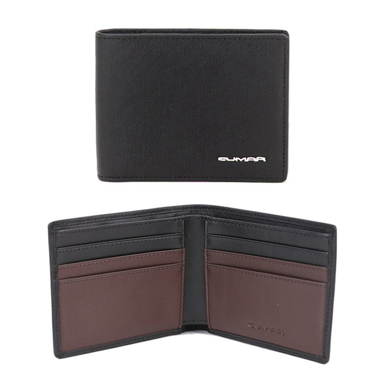 CUMAR ENGLER basic SHORT WALLET - กระเป๋าสตางค์ - หนังแท้ สีดำ